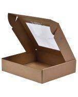 Corrugated carton box with lid and window 330x300x80mm