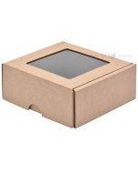 Minicorrugated carton box with lid and window 120x120x50mm
