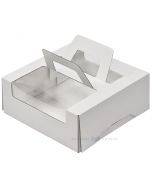 Cake box with window and handle 25x25+10cm, 25pcs/pack