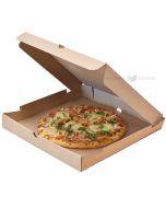 Brown minicorrugated carton pizza box with extra perforation 30x30x4cm, 50pcs/pack