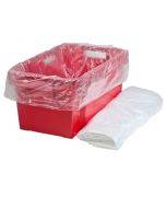 Transparent plastic bag for foodstuff crate 60+(2x20)x75cm, 100pcs/pack
