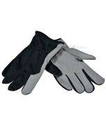 Gray-black nylon gloves on palm microtechnical leather nr. 9