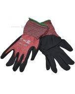 Red nylon/spandex gloves on palm foamnitrile rubber nr. 10
