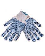 Blue woven gloves rubber dots on both sides nr. 10