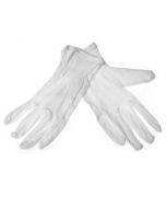 White cotton fabric gloves on palm PVC micro dots nr. 7