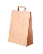 Brown paper bag with flat paper handles 26+15,5x34cm 16L