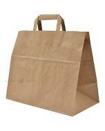 Brown paper bag with flat paper handles 32+17x27cm