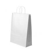 White paper bag with twisted paper handles 32+12x41cm