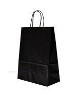 Black paper bag with twisted paper handles 24+11x31cm