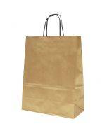 Golden paper bag with twisted paper handles 24+11x31cm
