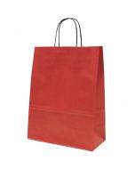 Red paper bag with twisted paper handles 24+11x31cm