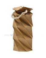 Foldable brown gift bag with rope handles diam. 13cm height 35cm
