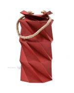 Foldable red gift bag with rope handles diam. 13cm height 35cm