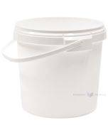 White plastic bucket without lid with handle 20 000ml / 20L with diameter 320mm