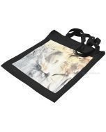 ''Woman'' print black textile bag with double handles 40x45cm thickness 240g/m2