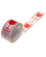 Packaging tape Red Glass print 50mm wide, 66m/roll