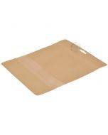 Brown stand-up pouch with window 19+(2x5,5)x22cm, 50pcs/pack