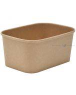 Brown carton square-shaped food cup 1000ml, 25pcs/pack