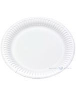 White unlaminated paper plate diameter 18cm, 50pcs/pack
