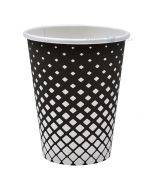 Paper cup ''White squares'' print 250ml, 50pcs/pack