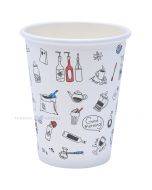 White paper cup ''All about coffee'' print 350ml, 50pcs/pack