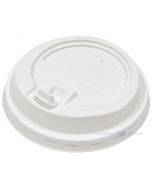 White lockable PP lid for 350ml paper cup with diameter 90mm, 50pcs/pack