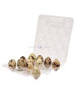 Transparent quail egg box 155x145x40mm for 16 eggs, 10pcs/pack