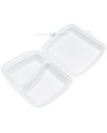 White 2-compartment thermo container, 125pcs/pack