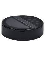 Black lid for plastic jar diameter 63mm with divided sides with pressure seal