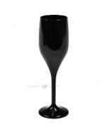 Пластиковый чёрный бокал для шампанского многоразового использования 150мл SAN 500х моек в посудомойке