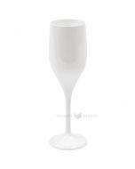 Reusable plastic white champagne goblet 150ml SAN 500x machine washable