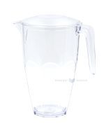 Reusable plastic transparent jug with lid 2250ml SAN 500x machine washable