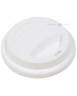 Reusable white silicone lid for drinking cup with diameter 85mm