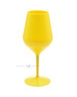 Reusable plastic yellow wine goblet 470ml TT 350x machine washable