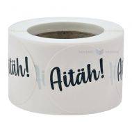 White label ''Aitäh!'' print diameter 40mm, 250pcs/roll