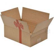 Corrugated carton box with a bow with different heights 315x225x115/80mm