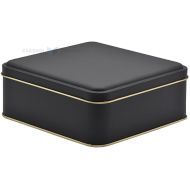 Matte black golden inside metal box with lid 160x160x60mm