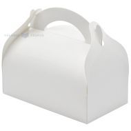 White carton cake box with handle 17x10x4,5cm, 20pcs/pack