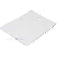 White plastic bag with reinforced punch hole handle 55x60+5cm