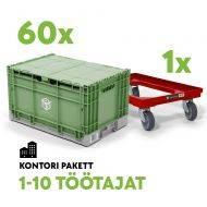 RENTAL-OFFICE PACKAGE 1-10 WORKERS-60pcs moving box WOXBOX + 1pcs box cart WOXROLLER