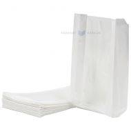White laminated paper bag with window 16+7,5x28cm, 100pcs/pack