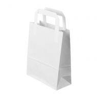 White paper bag with flat paper handles 22+11x28cm