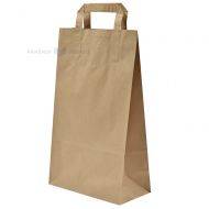Brown paper bag with flat paper handles 22+10,5x36cm