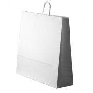 White paper bag with twisted paper handles 54+15x49cm