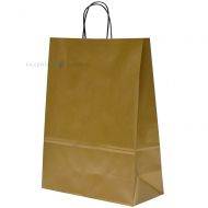 Golden paper bag with twisted paper handles 32+14x42cm