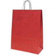 Red paper bag with twisted paper handles 32+14x42cm