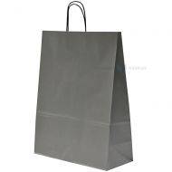 Silver paper bag with twisted paper handles 32+14x42cm