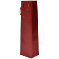 Nöörsangaga pärlmutter punane paberkott veinile 10+10x35cm