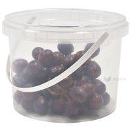 Transparent plastic bucket without lid with handle 3000ml / 3L with diameter 195mm