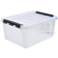 Transparent storage box with lockable lid 400x300x180mm 15L